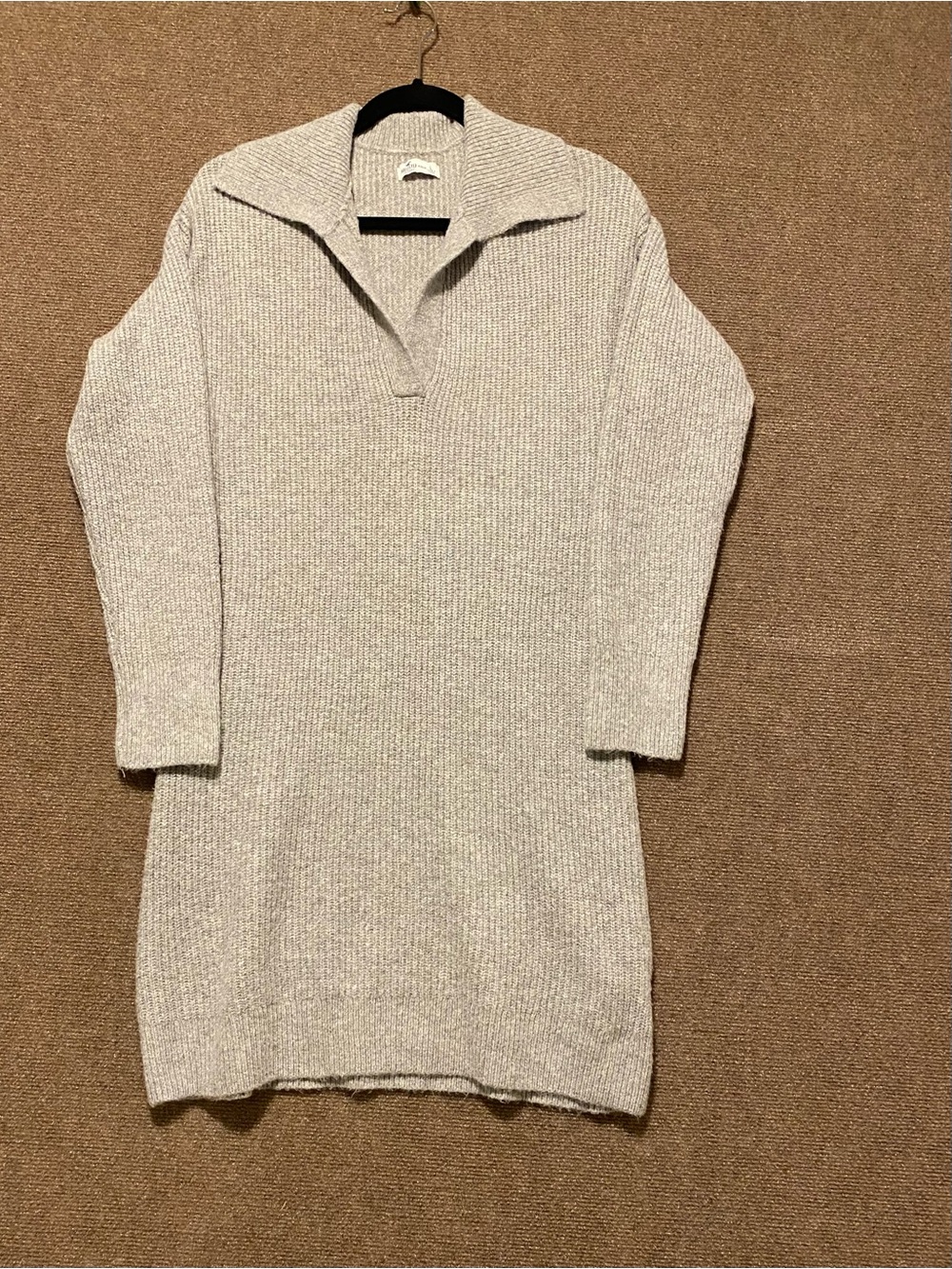 Hollister Collared Long Sleeve Ribbed Knit Sweater Dress L
